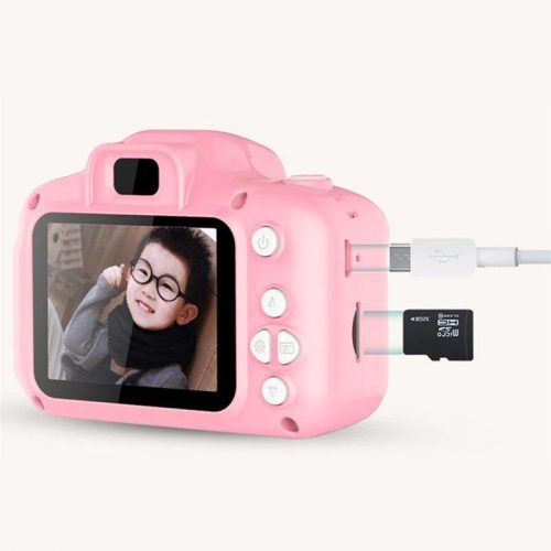 Digitalkamera för barn - Full HD + SD minneskort - Rosa