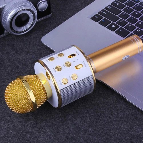 Trådlös Karaoke Mikrofon - Guld