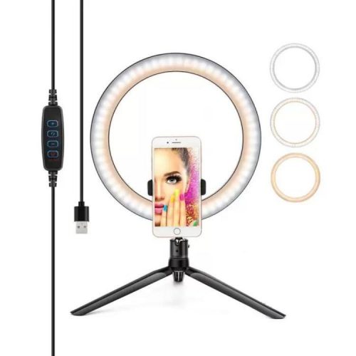 Selfie-lampa / Ring light (26cm) - bärbart stativ