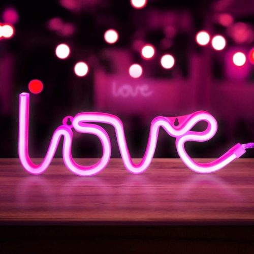 Love Neon Lampa - Rosa