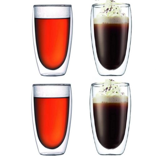 Dubbelväggade Kaffeglas, 45 cl, 2-Pack - 4 st medium, 0.45l